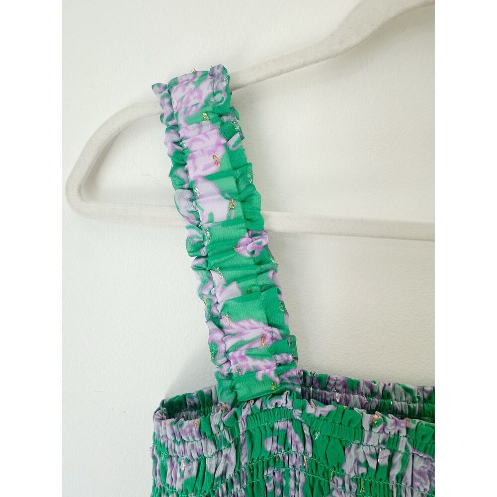 Lily Pulitzer Smocked Top Green and Purple Size S - Picture 3 of 7